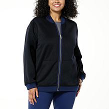 "As Is" Joy CleanBoss Luxurious Faux Suede Reversible Bomber Jacket