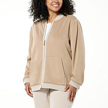 "As Is" Joy CleanBoss Luxurious Faux Suede Reversible Bomber Jacket