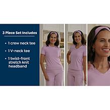 "As Is" Joy Collection Cool & Clean Two Performance Tees w/Headband