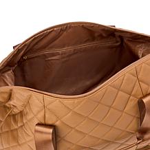 "As Is" Joy First Class Luxury Leather Quilted Double Decker Weekender