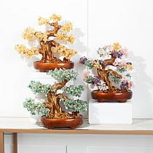 "As Is" KALIFANO Gemstone Bonsai Tree of Life Sculpture