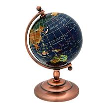 "As Is" KALIFANO Multigemstone Globe and Base Metal Stand
