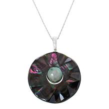 "As Is" Kwan Collection Tahitian Pearl & Abalone Shell Pendant w Chain