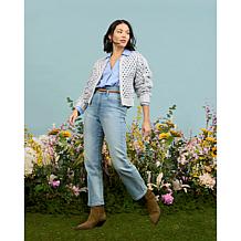 "As Is" La Joie Notched Waist Straight-Leg Denim Jean