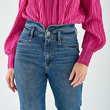 "As Is" La Joie Notched Waist Straight-Leg Denim Jean