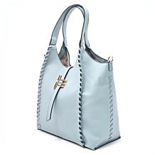 "As Is" London Fog Jade Whipstitch Tote Bag with Crossbody Strap
