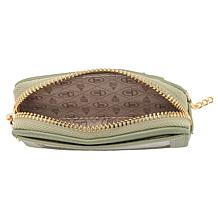 "As Is" London Fog Pebble Texture Chain Detail Card Case