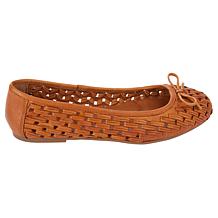 "As Is" Lucky Brand Mogeni Leather Woven Ballet Flat
