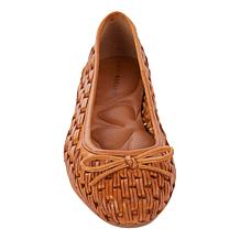 "As Is" Lucky Brand Mogeni Leather Woven Ballet Flat