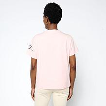 "As Is" Mark & James by Badgley Mischka Embellished Printed T-Shirt