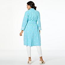 "As Is" Mark & James by Badgley Mischka Nikki Embroidered Cotton Du...