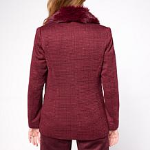 "As Is" Mark & James by Badgley Mischka Onyx Tweed Knit Blazer