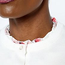 "As Is" Mark & James by Badgley Mischka Ruffle Neck Cardigan