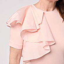 "As Is" Mark & James by Badgley Mischka Side Ruching Short-Sleeve M...