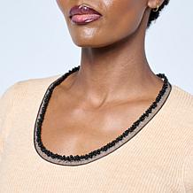 "As Is" Mark & James by Badgley Mischka Sweater Top with Beaded Nec...