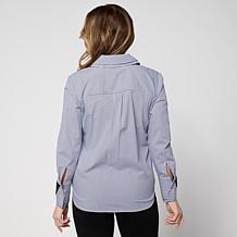 "As Is" MarlaWynne Cotton Poplin Double-Detail Shirt