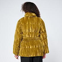 "As Is" MarlaWynne Crinkle Velvet Puffer Jacket