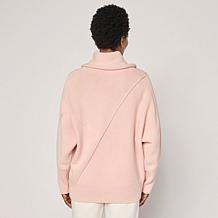 "As Is" MarlaWynne Seaming Sweater with Cowl Neck and Dolman Sleeves