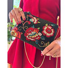 "As Is" Mary Frances Hand-Beaded Mini Crossbody Handbag