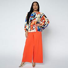 "As Is" Megan Renee Cotton Twill Wide Leg Pant