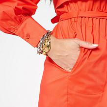 "As Is" Megan Renee Grommet Button Down Poplin Dress