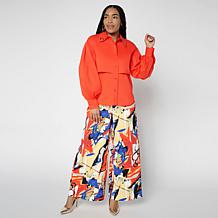 "As Is" Megan Renee Grommet Button Down Poplin Top