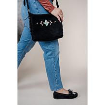"As Is" Minnetonka Nizhoni Hand-Beaded Suede Handbag