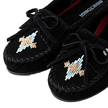 "As Is" Minnetonka® Nizhoni Hand-Beaded Suede Moccasin