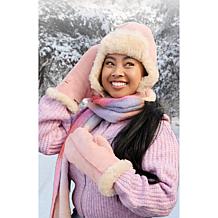 "As Is" Minnetonka Water Resistant Suede & Sheepskin Bomber Hat