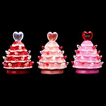 "As Is" Miss Valentine 4" Mini Trees with Gift Bags Set of 3