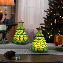 "As Is" Mr. Christmas 12" Pearlized Shatterproof Trees 2-Pack