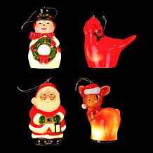 "As Is" Mr. Christmas Blow Mold Lit Christmas Character Tree Ornaments