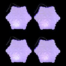 "As Is" Mr. Christmas Blow Mold Lit Snowflake Ornament Set of 4
