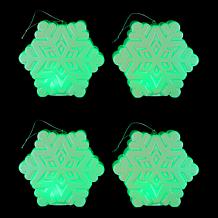 "As Is" Mr. Christmas Blow Mold Lit Snowflake Ornament Set of 4