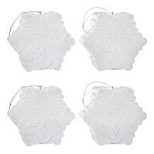 "As Is" Mr. Christmas Blow Mold Lit Snowflake Ornament Set of 4