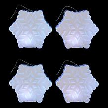 "As Is" Mr. Christmas Blow Mold Lit Snowflake Ornament Set of 4