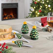 "As Is" Mr. Christmas Salt & Pepper Shakers with Spreaders Set