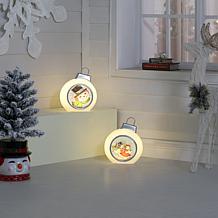 "As Is" Mr. Christmas Set of 2 12" LED Blow Mold Ornaments
