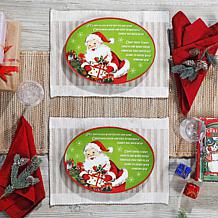 "As Is" Mr. Christmas Set of 2 Ceramic 12" Giving Platters