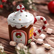 "As Is" Mr. Christmas Set of 2 Gingerbread Holiday Mugs with Lids