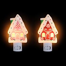 "As Is" Mr. Christmas Set of 2 Gingerbread Nightlights