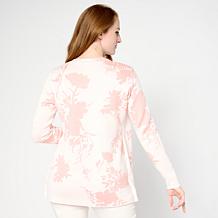 "As Is" Nina Leonard 2 Fer Long Sleeve Jacquard Sweater