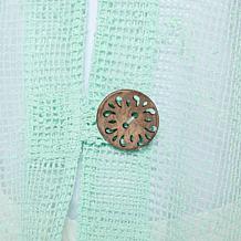 "As Is" Nina Leonard 3/4-Sleeve Bolero Top with Coconut Buttons