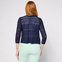 "As Is" Nina Leonard 3/4 Sleeve Sweater Knit Bolero Top