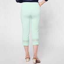 "As Is" Nina Leonard Cropped Pant with Inset Lace