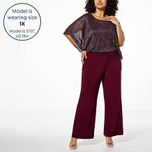 "As Is" Nina Leonard Jumpsuit with Metallic Overlay