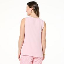 "As Is" Nina Leonard Layered V-Neck Float Tank Top