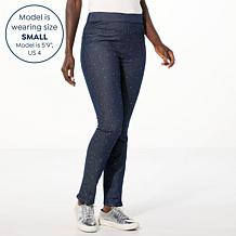 "As Is" Nina Leonard Rhinestone Slim Leg Pant