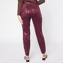 "As Is" Nina Leonard Scuba Knit Narrow Leg Trouser Printed Pant
