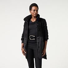 "As Is" Nina Leonard Sherpa Quilted Drawstring Jacket